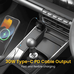 Portronics Car Power Flexo | 60W | 18W USB Type A | 30W Type C | 30W Retractable Type C Cable | POR 1877