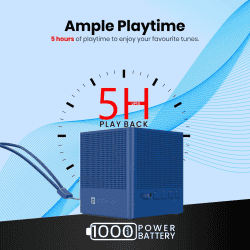 Portronics Bounce 2 Speaker | 5W | 5 Hours Playback | Type C Charging | Blue