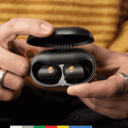 Skullcandy Sesh ANC Active in Ear Wireless Earbuds | 4 Mic Digital ANC | Black Orange