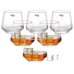 Treo by Milton Bourbon On The Rocks Glasses | 300 ml Each | Set of 6 | Transparent