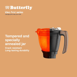 Butterfly ZieraBlack Mixer Grinder | Uniform Grinding - Tornado Blade & Lid | 4 Jars | 1000 Watt