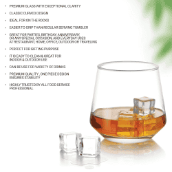 Treo by Milton Bourbon On The Rocks Glasses | 300 ml Each | Set of 6 | Transparent