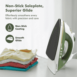 Havells Glaze Steam Iron | 1250 Watts | Military Green