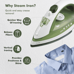 Havells Glaze Steam Iron | 1250 Watts | Military Green