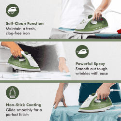 Havells Glaze Steam Iron | 1250 Watts | Military Green