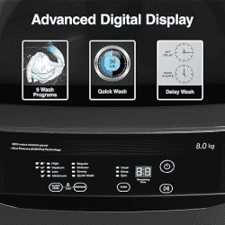 Godrej Avanced Digital Display Fully Automatic Top Load Washing Machine | 8 kg | Graphite Grey | WTEON ALR C 80 5.0 FDANS GPGR