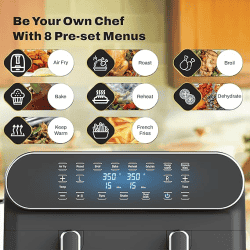 Havells Prolife Delicia Digital Air Fryer | 10.5 L | 1700 W | 8 Auto Pre-set Menu | Black