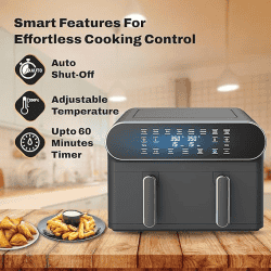 Havells Prolife Delicia Digital Air Fryer | 10.5 L | 1700 W | 8 Auto Pre-set Menu | Black