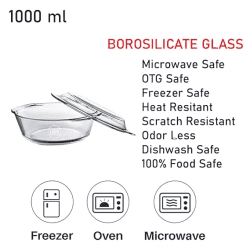 Iveo Borosilicate Glass Casserole | IVBMCAS1000RD