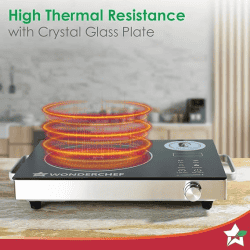 Wonderchef Easy Cook Infrared Induction Cooktop | LED Digital Panel | Smart Touch Buttons | 2200 W