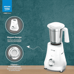 Voltas Beko Mixer Grinder | 3 Jars | 500 W | White | G5003HP-WH