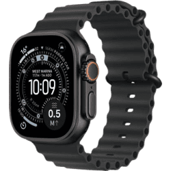 Apple Watch Ultra 3 | GPS + Cellular | 49mm | Black Titanium Case Black Ocean Band | Medium | Black Strap | MF0J4HN/A