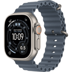 Apple Watch Ultra 3 | GPS + Cellular | 49mm | Natural Titanium Case Anchor Blue Ocean Band | Anchor Blue Strap | MEWH4HN/A