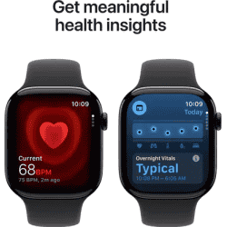 Apple Watch Series 11 | GPS | 46mm | Black Aluminium Case Black Sport Band  | S/M | Black Strap | MEUW4HN/A