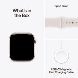 Apple Watch Series 11 | GPS | 46mm | Rose Gold Aluminium Case Light Blush Sport Band  | S/M | Light Blush Strap | MEV64HN/A