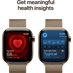 Apple Watch Series 11 | GPS + Cellular | 42mm | Gold Titanium Case Gold Milanese Loop | MF8Y4HN/A