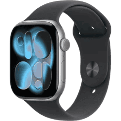 Apple Watch Series 11 | GPS + Cellular | 46mm | Grey Aluminium Case Black Sport Band | M/L | Black Strap | MFCA4HN/A