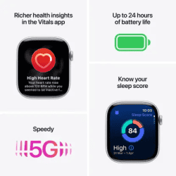 Apple Watch Series 11 | GPS | 46mm | Black Aluminium Case Black Sport Band  | S/M | Black Strap | MEUW4HN/A