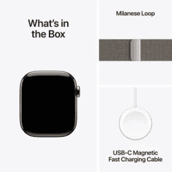 Apple Watch Series 11 | GPS + Cellular | 42mm | Natural Titanium Case Natural Milanese Loop | MF8P4HN/A