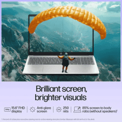 HP 15 Thin and Light Laptop | Intel Core 3 | 14th Gen | 8 GB | 512 GB SSD | 15.6 Inch | Natural Silver | 15-FD1225TU