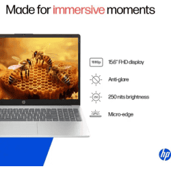 HP Thin and Light Laptop | Intel Core 5 120U | 16 GB | 512 GB SSD | Natural silver | 15-fd0640TU