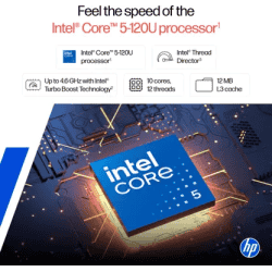HP Thin and Light Laptop | Intel Core 5 120U | 16 GB | 512 GB SSD | Natural silver | 15-fd0640TU