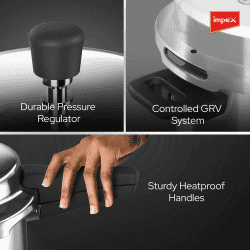 Impex Aluminium Induction Base Outer Lid Pressure Cooker | Family Combo Pack of 3 | ECO 235
