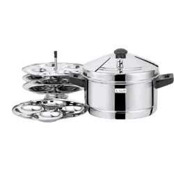 LLM Stainless Steel Idly Cooker | 4 Plates Set
