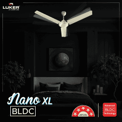 Luker Nano XL 1200mm BLDC Ceiling Fans | 5 star Rated Energy Efficient | Ivory