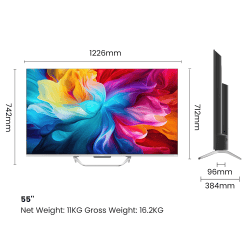 Haier 4K Ultra HD Smart QLED Google TV | S800 Series | 55 Inch | Grey | 55S800QT-P