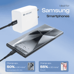 Lapcare THURSTY Superfast Wall Charger | 25W | White