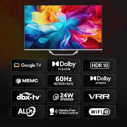 Haier 4K Ultra HD Smart QLED Google TV | S800 Series | 55 Inch | Grey | 55S800QT-P