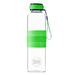 Iveo Aqua Grip round glass bottle | silicon sleeve | 550ml