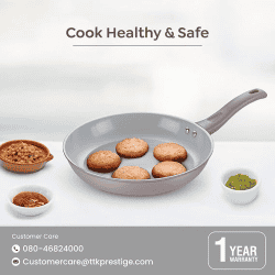 Prestige Ceraglide Ceramic Coated Non-Stick Fry Pan | 26 cm | Grey