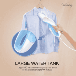 Havells Wrinkly Hand Held Garment Steamer | 920 W | Blue And White
