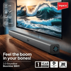 IMPEX Soundbar Boombar BB01 Soundbar | 30 W | AUX | Optical | ARC  | Black