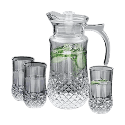 Treo by Milton Desire Lemon Glassware Set | 1 Jug - 1470 ml |  6 Tumblers - 240 ml