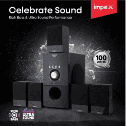 Impex 5.1 Bravo 100 W Multimedia Bluetooth Speaker System | Black