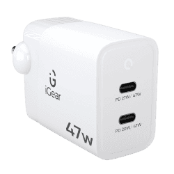 iGear Core 47 | 47W | with Dual Type-C Ports | White