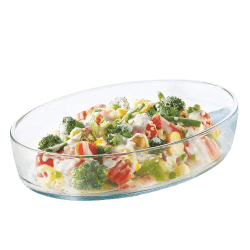 Borosil Borosilicate Glass Bakeware and Serveware Tray | Serving Oval Shape  | 1.6 L