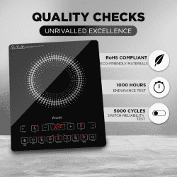 Preethi Induction Cooktop | 2100 W | Crystal Glass | Black | IC125
