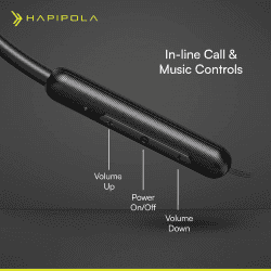 Hapipola Vocal Wireless Neckband | 5 Voice Changing Modes | Black