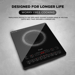 Preethi Induction Cooktop | 2100 W | Crystal Glass | Black | IC125