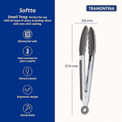 Tramontina Softta Silicone Multipurpose Tongs | Grey