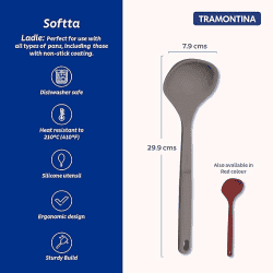 Tramontina Softta Silicone Ladle | Grey