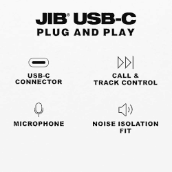 Skullcandy Jib USB-C Wired Earphone | S2JMY S001| Bone