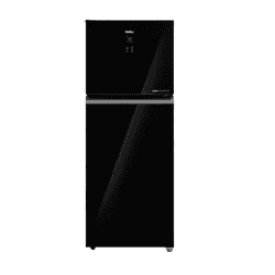 Haier Double Door Refrigerator | 328 Litres | 2 Star | Black Glass | HRF-3782PLKG-P