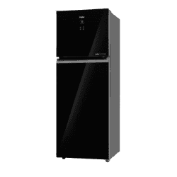 Haier Double Door Refrigerator | 328 Litres | 2 Star | Black Glass | HRF-3782PLKG-P