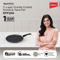 Impex Royal Granite Nonstick Tawa | 28 cm | RTP28G