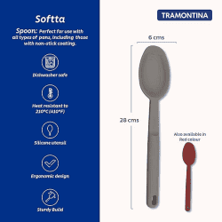 Tramontina Softta Silicone Serving Spoon | Grey